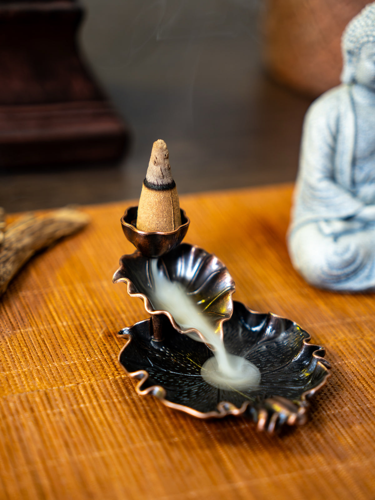 Leaf Incense Burner | Alloy Cone Burner | Free Vietnamese Agarwood Cones Included